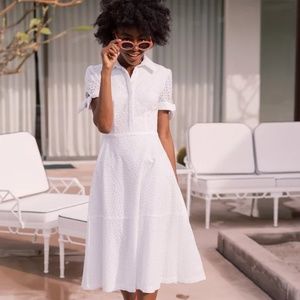 Gal Meets Glam Judith Eyelet Midi Dress Size 8